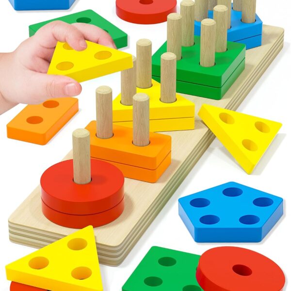 Wooden Sorting and Stacking Toy